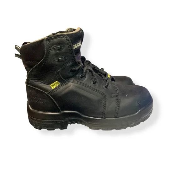 Rockport Works Women's Black Leather Steel Toe Safety Work Boots RK465 Sz 8.5 W - Picture 6 of 13